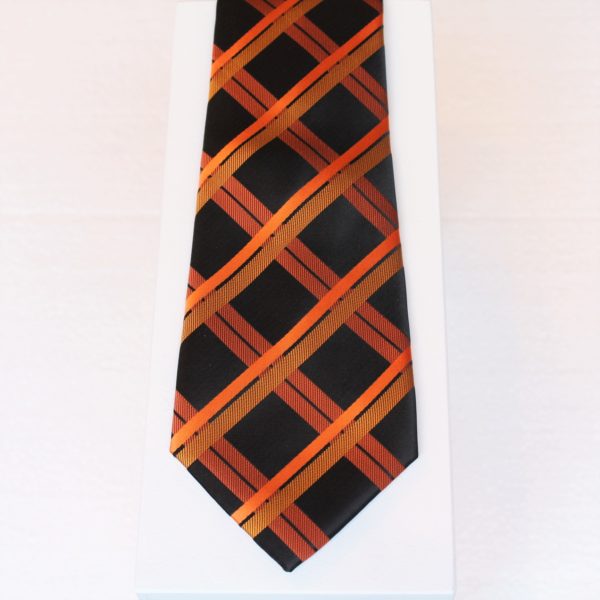 cravatte orange et noir