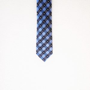 cravate bleue motif petit chien